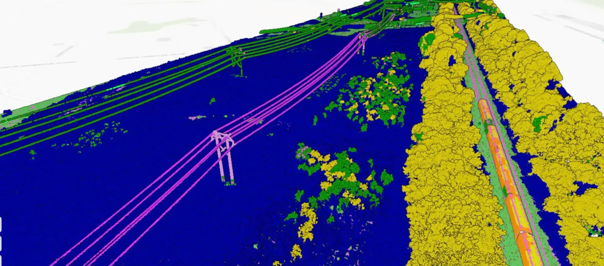 Aerial drone view of powerline and utility infrastructure