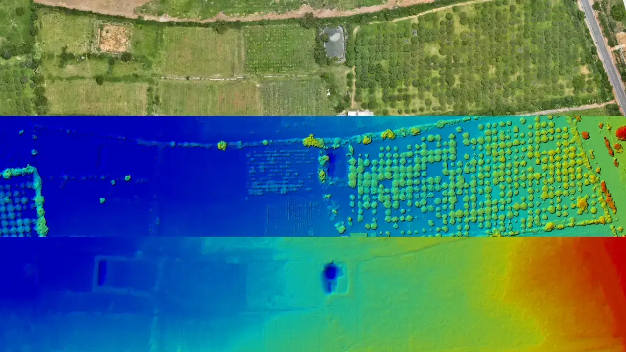 Topographic drone survey of terrain